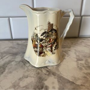 Vintage Cream Pitcher with Scenic Design